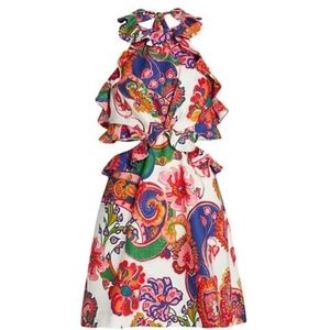 Zimmermann Lovestruck Tie-back mini dress in natural paisley